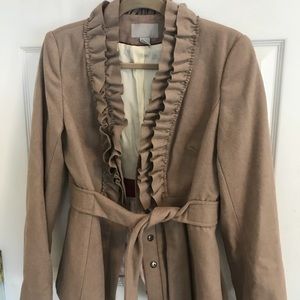 Ruffle detail Coat